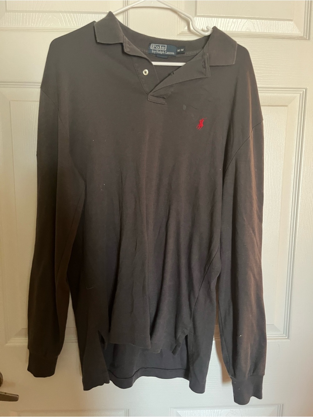 Polo by Ralph Lauren Black Long-Sleeve Polo with Red Pony